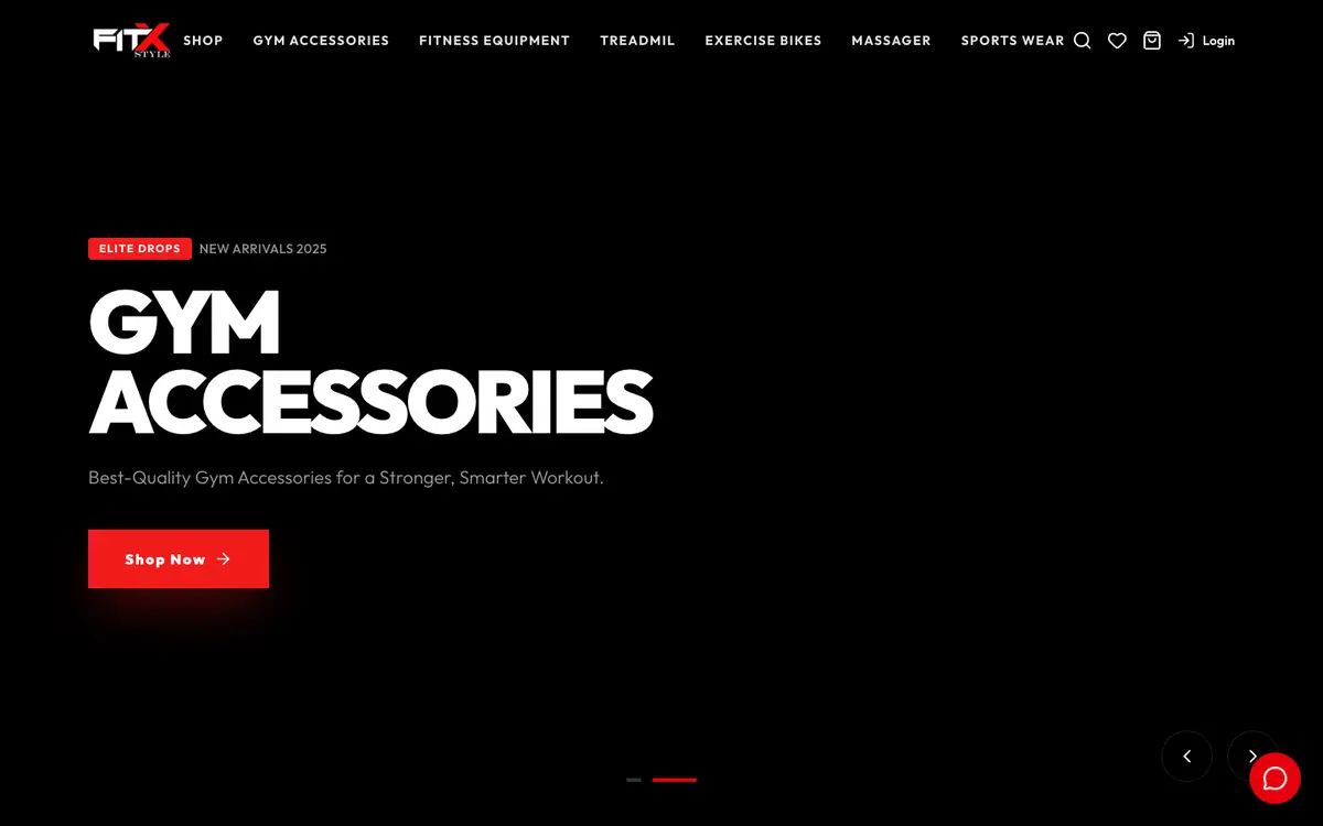 FitX Style home page on a desktop