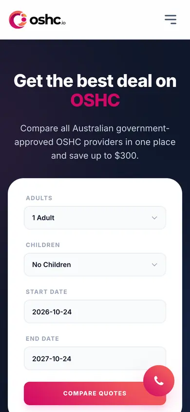 OSHC.io home page on a phone