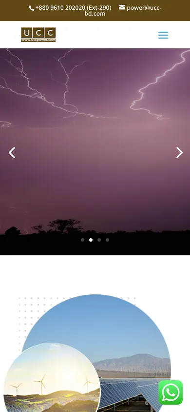 UCC Power home page on a phone