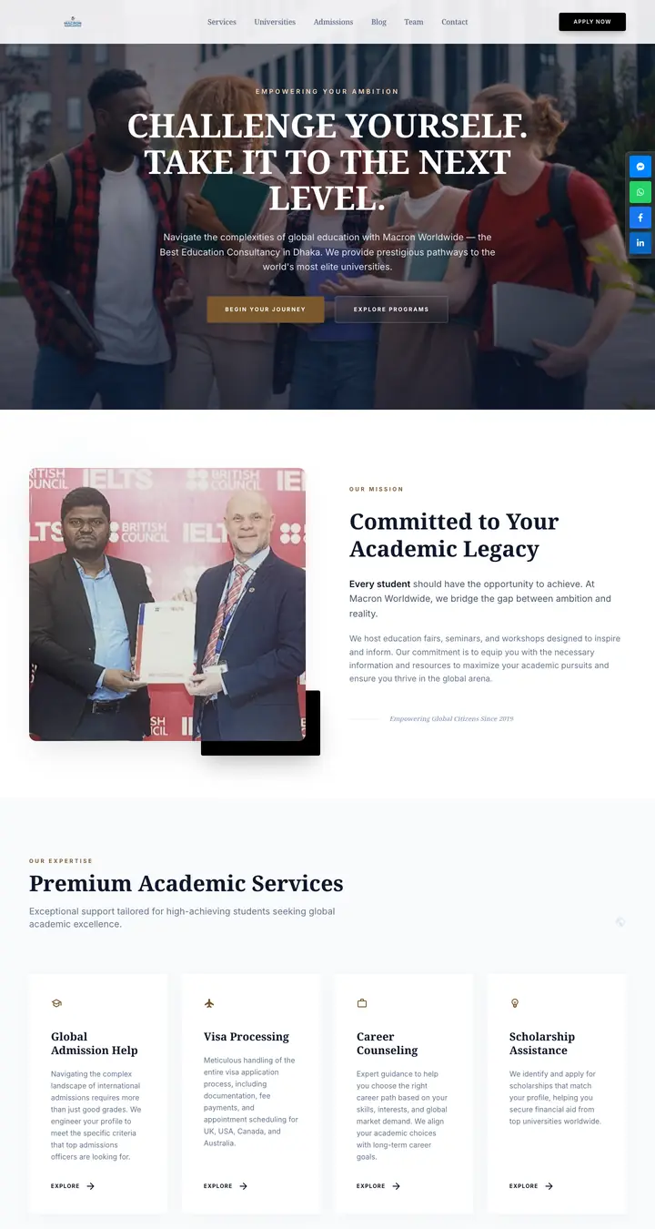 Macron Worldwide website built by Mohammad Ruhul Amin