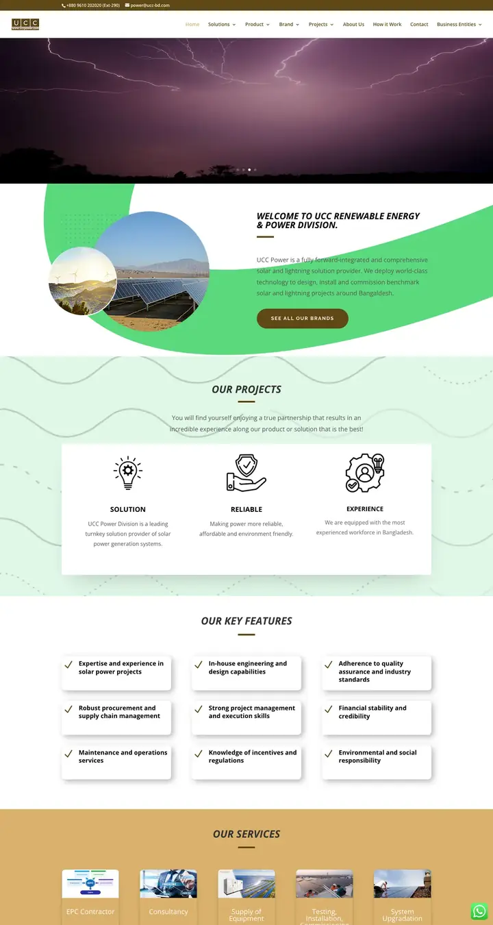 UCC Power website built by Mohammad Ruhul Amin